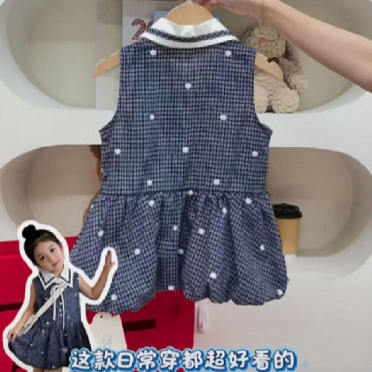 Girls Plaid Vest Princess Dress Sleeveless Summer – Summer Kids Fashion Nepal | Tudoholic