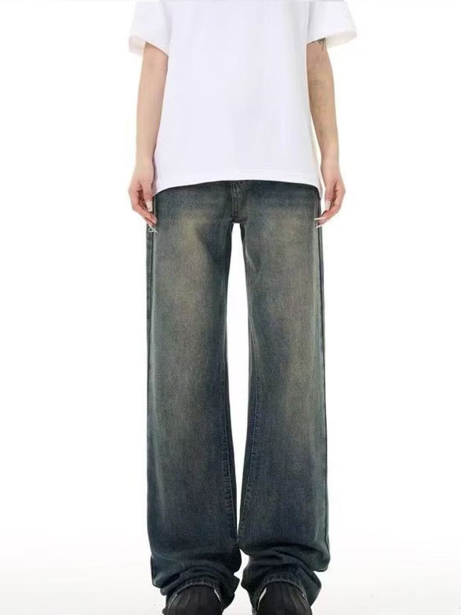 Men’s Retro Distressed High Waist Jeans