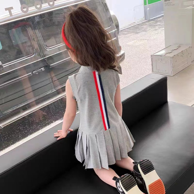 Girls Korean Polo Dress Sleeveless Summer 2024 – Summer Kids Fashion Nepal | Tudoholic