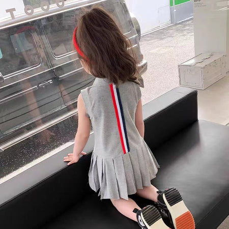 Girls Korean Polo Dress Sleeveless Summer 2024 – Summer Kids Fashion Nepal | Tudoholic