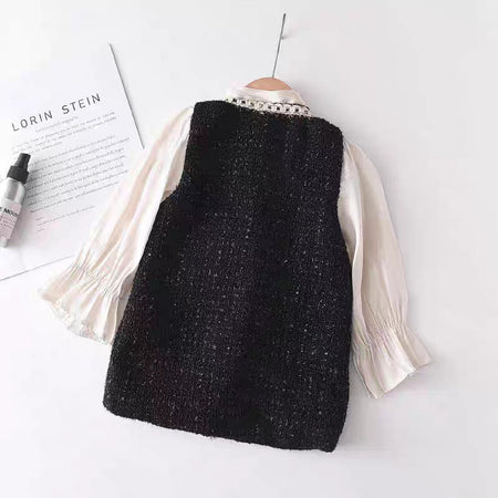 Girls Chanel Style Two-Piece Dress Autumn Fashion – Spring Autumn Kids Fashion Nepal | Tudoholic