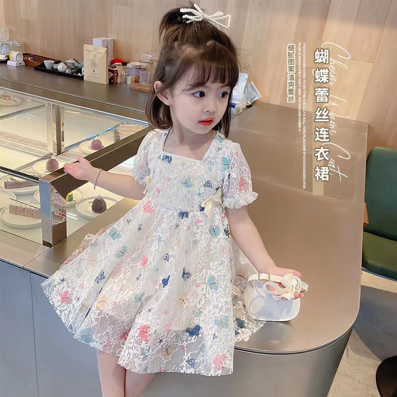 Girls Veil Princess Dress Short Sleeve Summer 2025 – Summer Kids Fashion Nepal | Tudoholic
