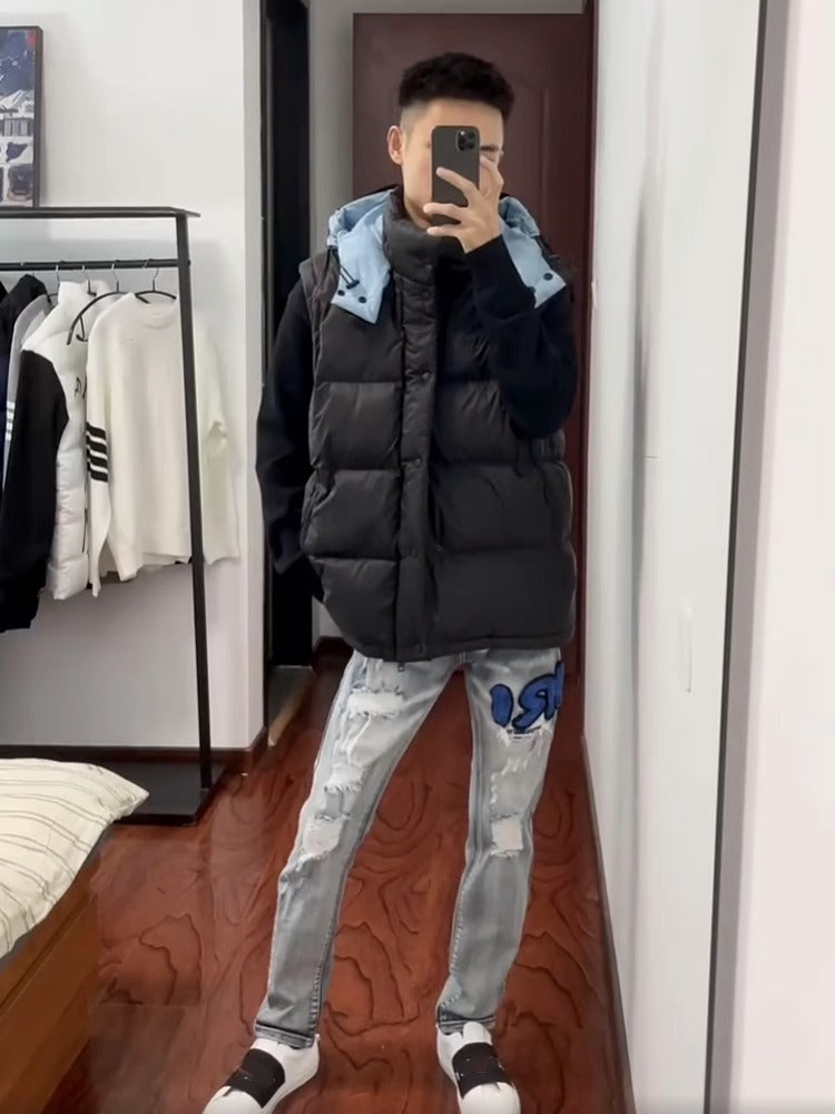 Men’s Light Luxury Ripped Lightning Jeans