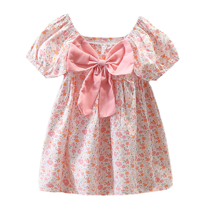 Girls Floral Princess Dress Short Sleeve Summer 2025 – Summer Kids Fashion Nepal | Tudoholic