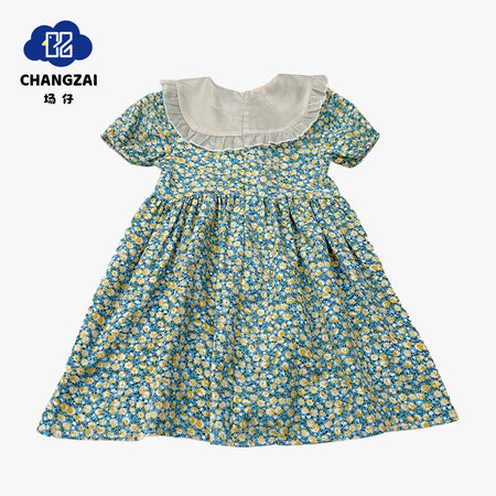 Girls Floral Ice Silk Chiffon Dress Summer 2024 – Summer Kids Fashion Nepal | Tudoholic