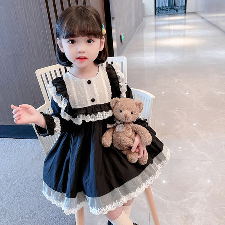 Girls Lace Princess Dress Korean Style Autumn Fashion – Spring Autumn Kids Fashion Nepal | Tudoholic