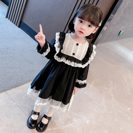 Girls Lace Princess Dress Korean Style Autumn Fashion – Spring Autumn Kids Fashion Nepal | Tudoholic