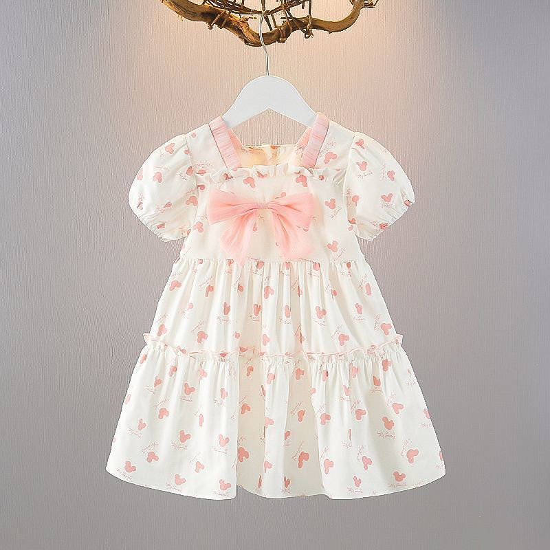 Girls Bow Princess Dress Short Sleeve Summer Style – Summer Kids Fashion Nepal | Tudoholic