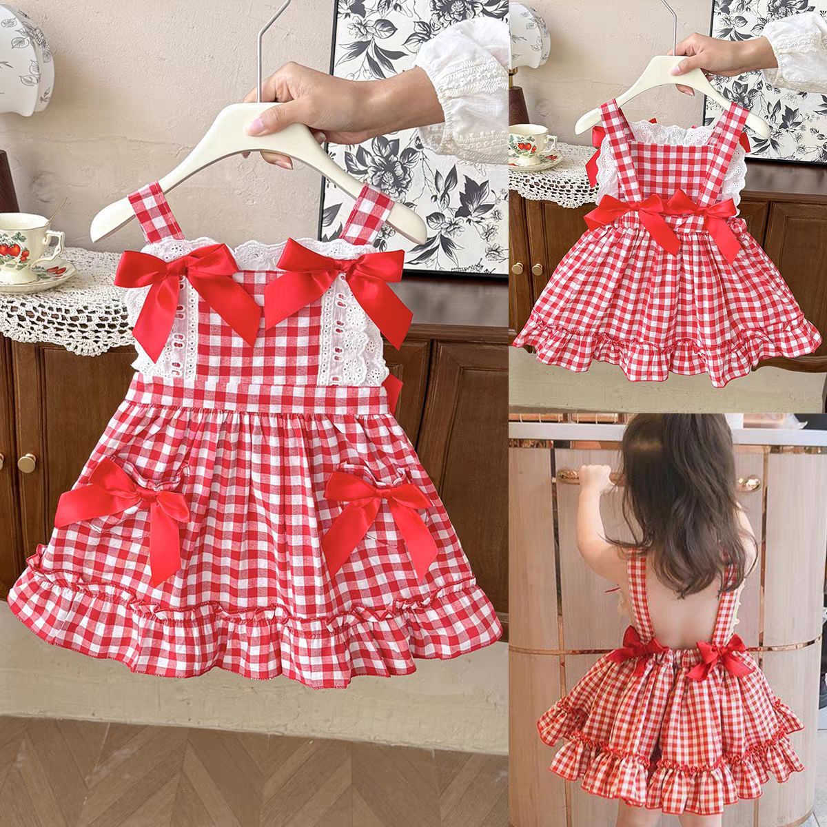 Girls Plaid Lolita Suspender Dress Summer Princess – Summer Kids Fashion Nepal | Tudoholic