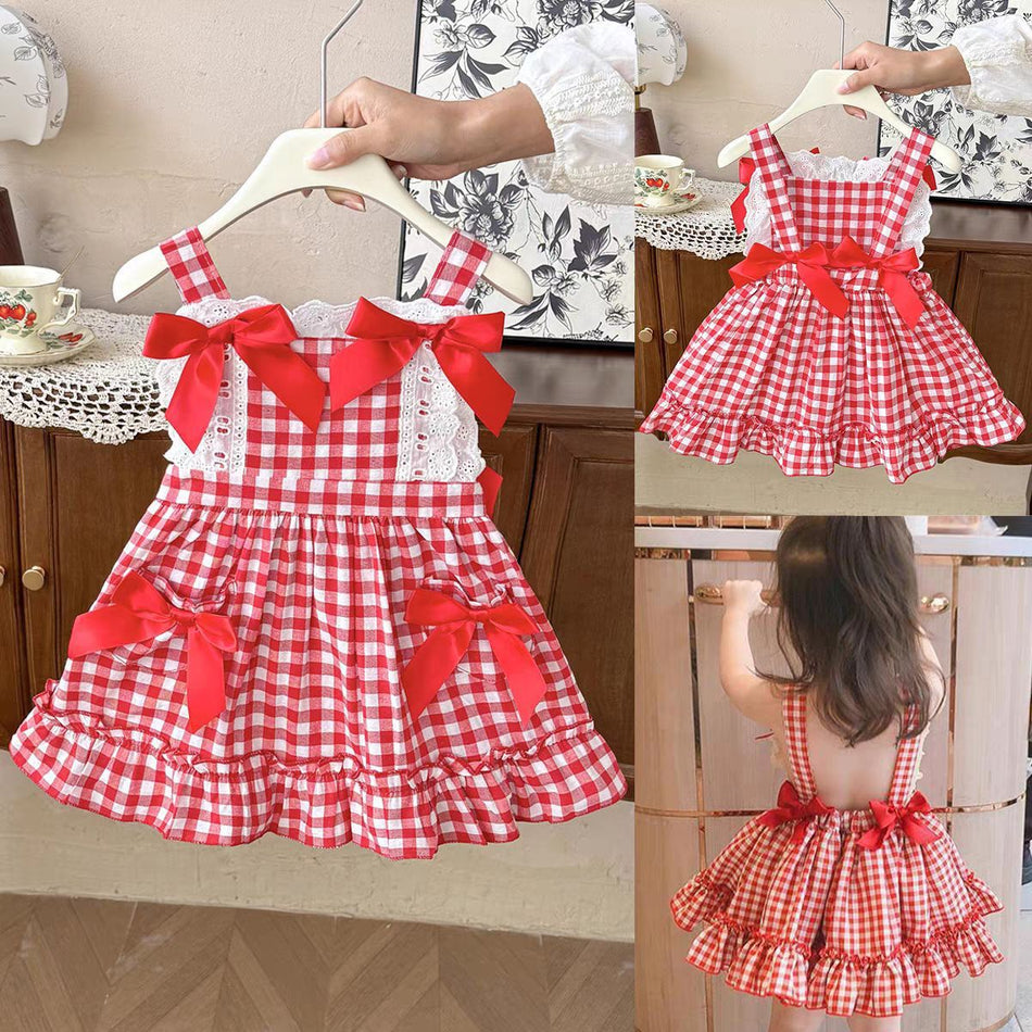 Girls Plaid Lolita Suspender Dress Summer Princess – Summer Kids Fashion Nepal | Tudoholic
