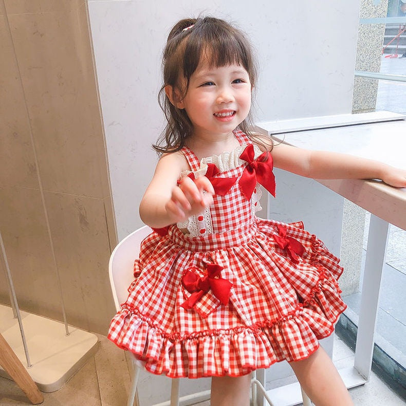 Girls Plaid Lolita Suspender Dress Summer Princess – Summer Kids Fashion Nepal | Tudoholic