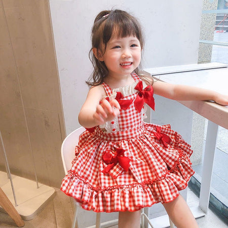 Girls Plaid Lolita Suspender Dress Summer Princess – Summer Kids Fashion Nepal | Tudoholic