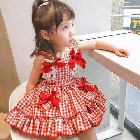 Girls Plaid Lolita Suspender Dress Summer Princess – Summer Kids Fashion Nepal | Tudoholic