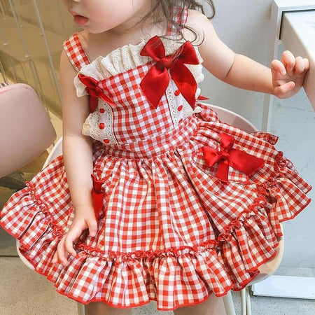 Girls Plaid Lolita Suspender Dress Summer Princess – Summer Kids Fashion Nepal | Tudoholic