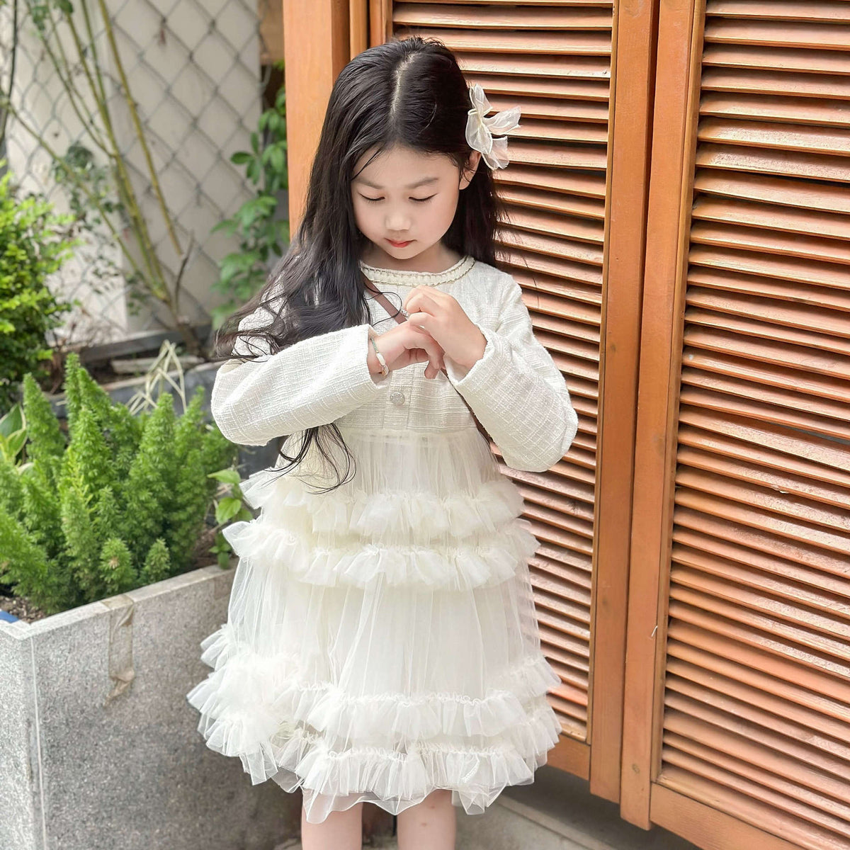 Girls Chanel Mesh Cake Dress Autumn Princess Style – Spring Autumn Kids Fashion Nepal | Tudoholic