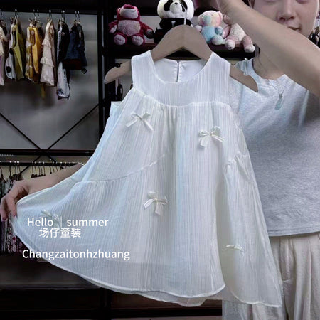 Girls Bow Princess Dress Summer Western Style Baby – Summer Toddler Fashion Nepal | Tudoholic