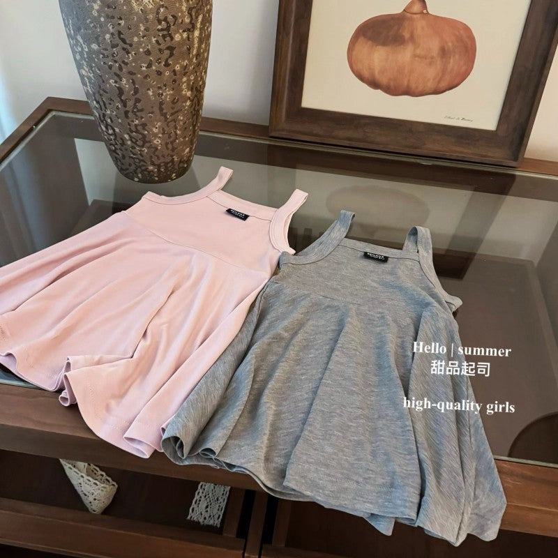 Girls Modal Camisole Dress Solid Color Summer Cute – Summer Kids Fashion Nepal | Tudoholic