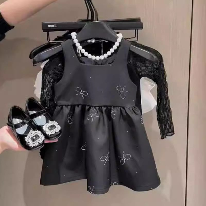 Girls Bow Vest Dress Korean Style Summer Elegant – Summer Kids Fashion Nepal | Tudoholic