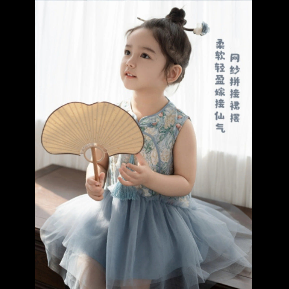 Girls Chinese Hanfu Mesh Princess Dress Summer – Summer Kids Fashion Nepal | Tudoholic