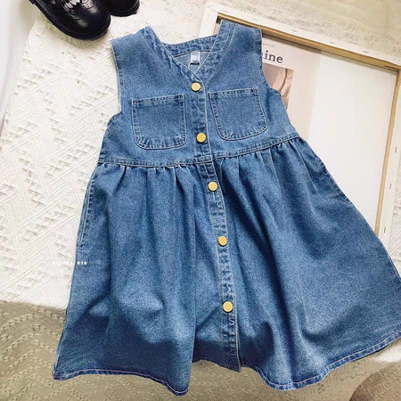 Girls Denim Princess Skirt Dress Spring Style – Spring Autumn Kids Fashion Nepal | Tudoholic