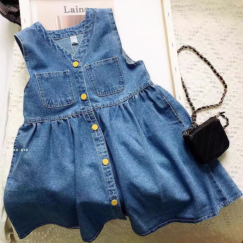 Girls Denim Princess Skirt Dress Spring Style – Spring Autumn Kids Fashion Nepal | Tudoholic