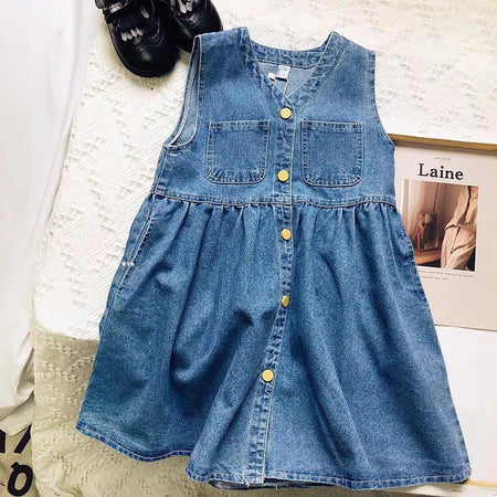 Girls Denim Princess Skirt Dress Spring Style – Spring Autumn Kids Fashion Nepal | Tudoholic