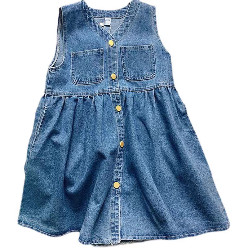 Girls Denim Princess Skirt Dress Spring Style – Spring Autumn Kids Fashion Nepal | Tudoholic