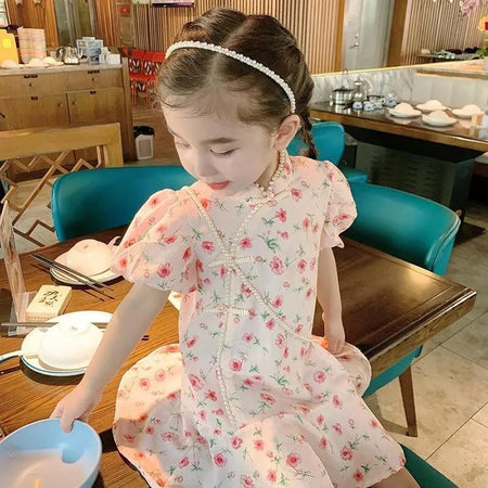 Girls Retro Cheongsam Hanfu Dress Summer Princess – Summer Kids Fashion Nepal | Tudoholic