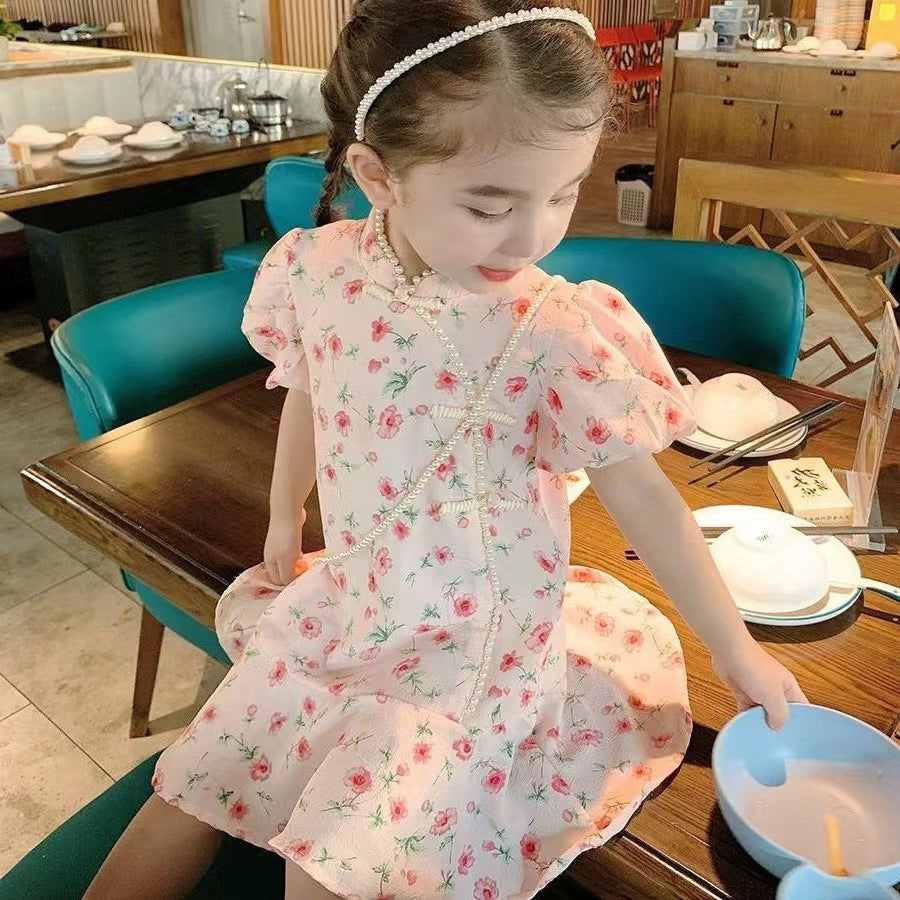 Girls Retro Cheongsam Hanfu Dress Summer Princess – Summer Kids Fashion Nepal | Tudoholic