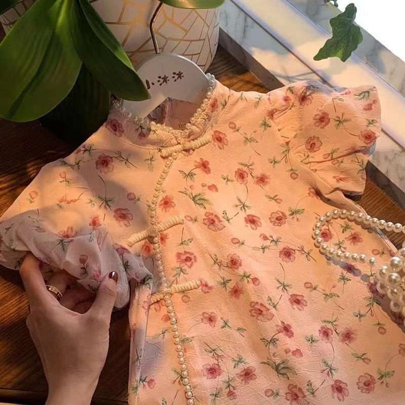 Girls Retro Cheongsam Hanfu Dress Summer Princess – Summer Kids Fashion Nepal | Tudoholic