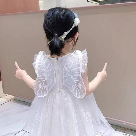 Girls Wings Veil Princess Dress Korean Style Summer – Summer Kids Fashion Nepal | Tudoholic