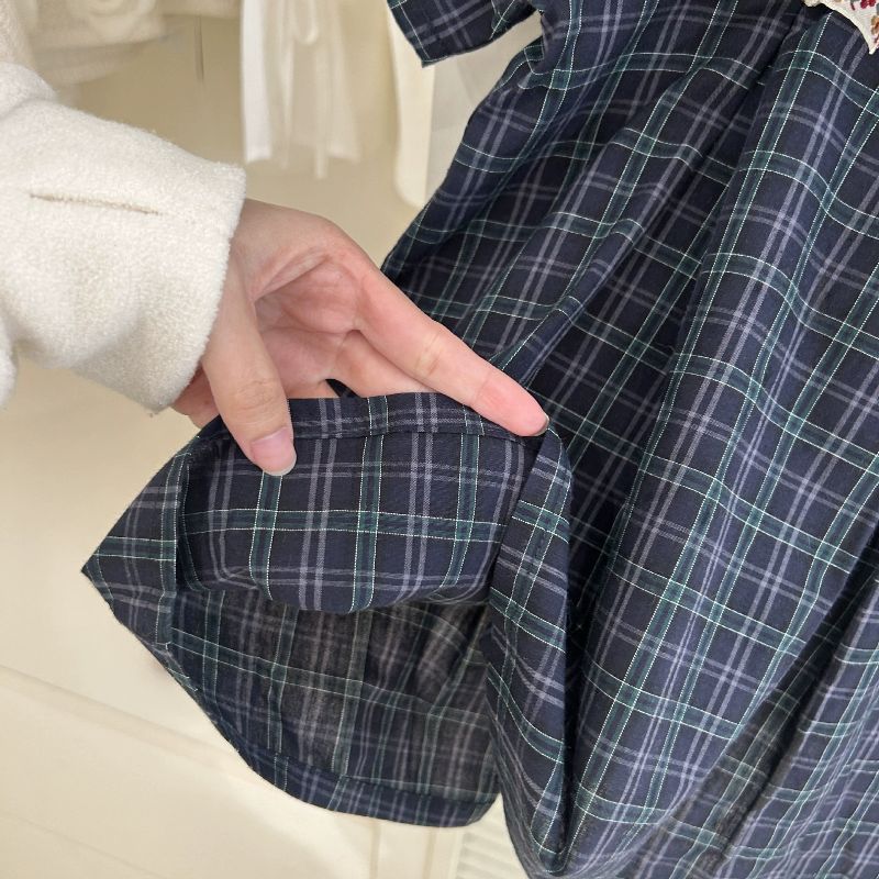 Girls Plaid Doll Collar Cotton Dress Summer 2025 – Summer Kids Fashion Nepal | Tudoholic