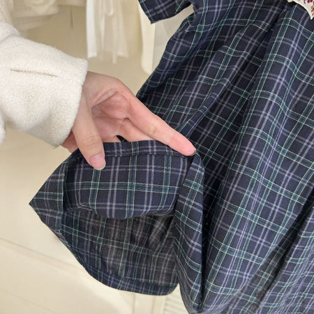 Girls Plaid Doll Collar Cotton Dress Summer 2025 – Summer Kids Fashion Nepal | Tudoholic