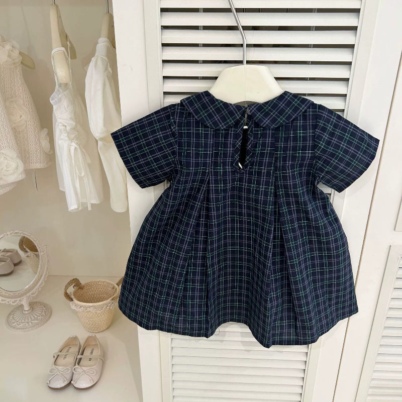 Girls Plaid Doll Collar Cotton Dress Summer 2025 – Summer Kids Fashion Nepal | Tudoholic