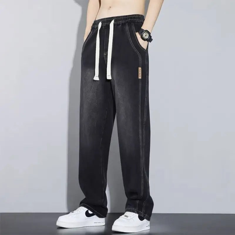 Men’s Retro Loose Straight Wide-Leg Jeans