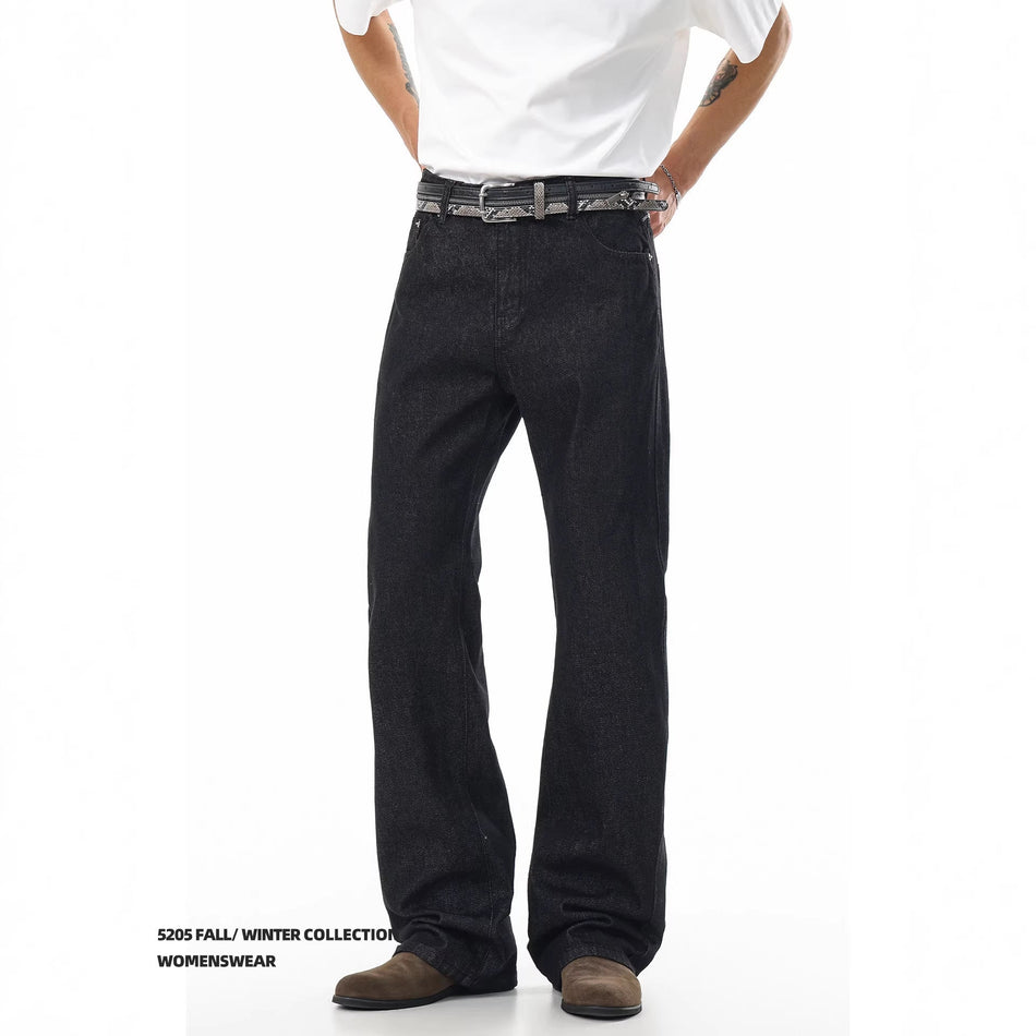 Men’s Retro Embroidered Black Cleanfit Jeans