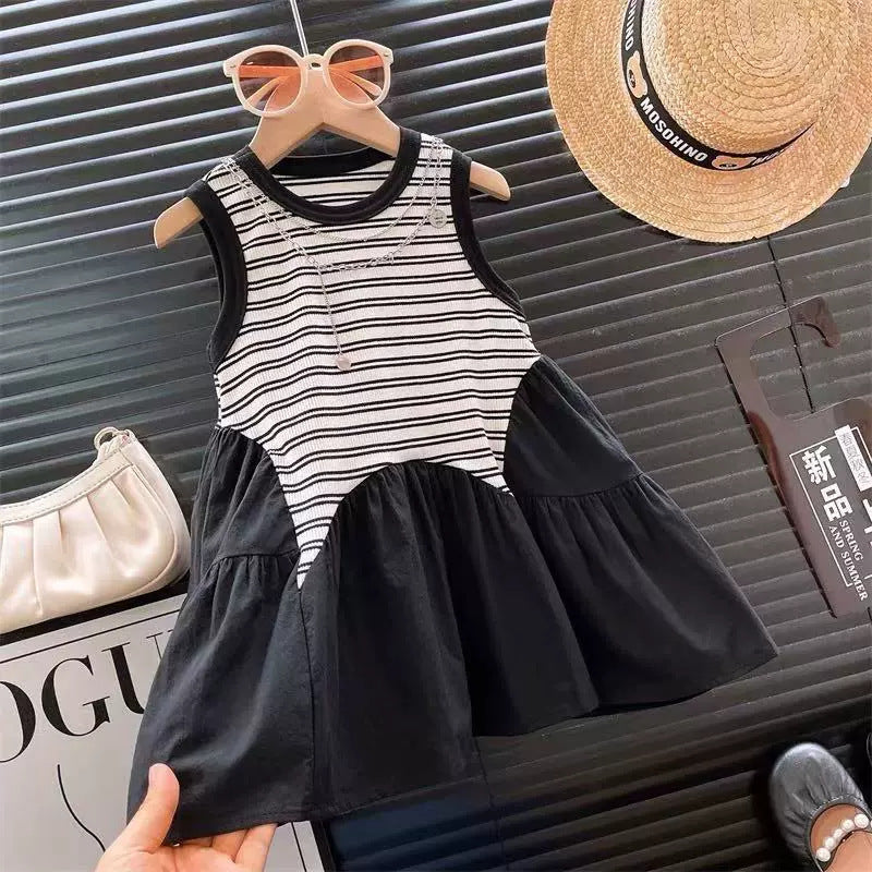 Girls Striped Vacation Dress Summer 2025 New Style – Summer Kids Fashion Nepal | Tudoholic