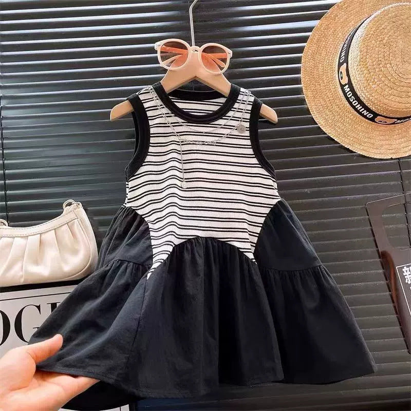 Girls Striped Vacation Dress Summer 2025 New Style – Summer Kids Fashion Nepal | Tudoholic