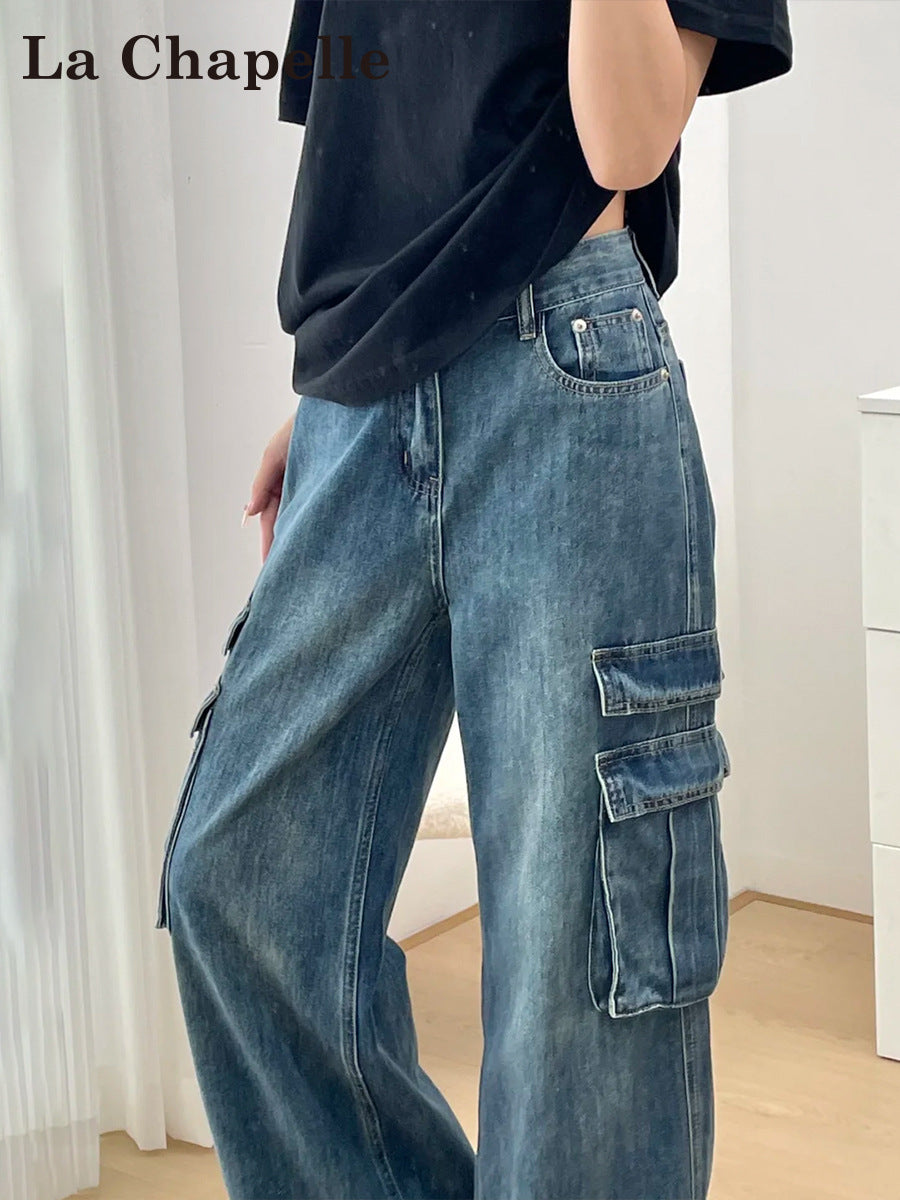 Men’s Japanese Retro Washed Harem Cargo Jeans