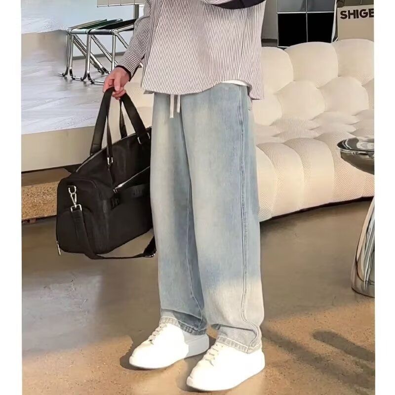 Men’s Retro High Waist Wide-Leg Jeans