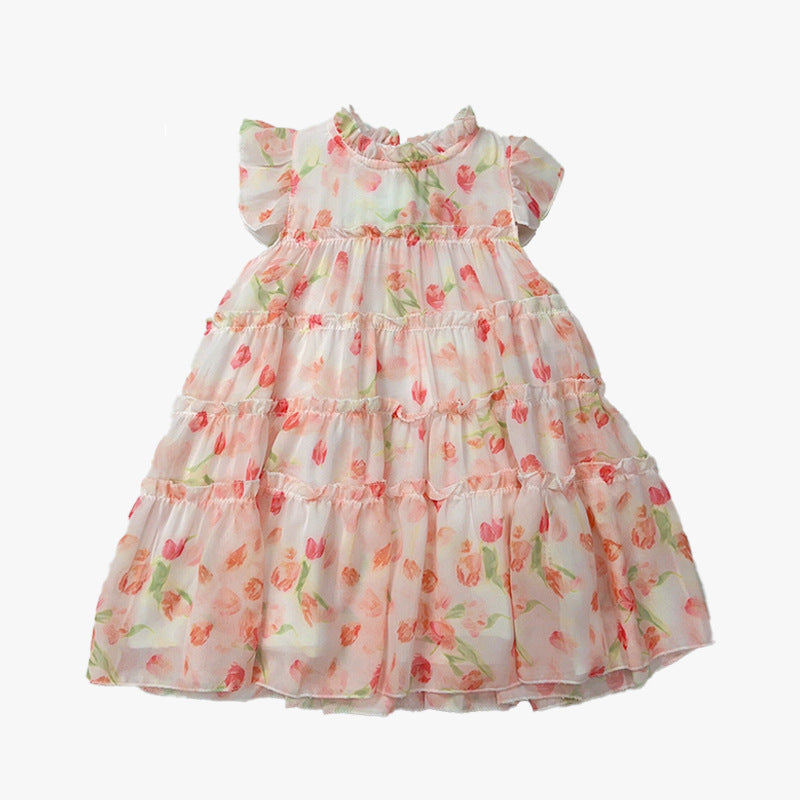 Girls Floral Fairy Princess Dress Summer 2024 New – Summer Kids Fashion Nepal | Tudoholic