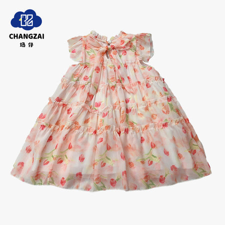 Girls Floral Fairy Princess Dress Summer 2024 New – Summer Kids Fashion Nepal | Tudoholic