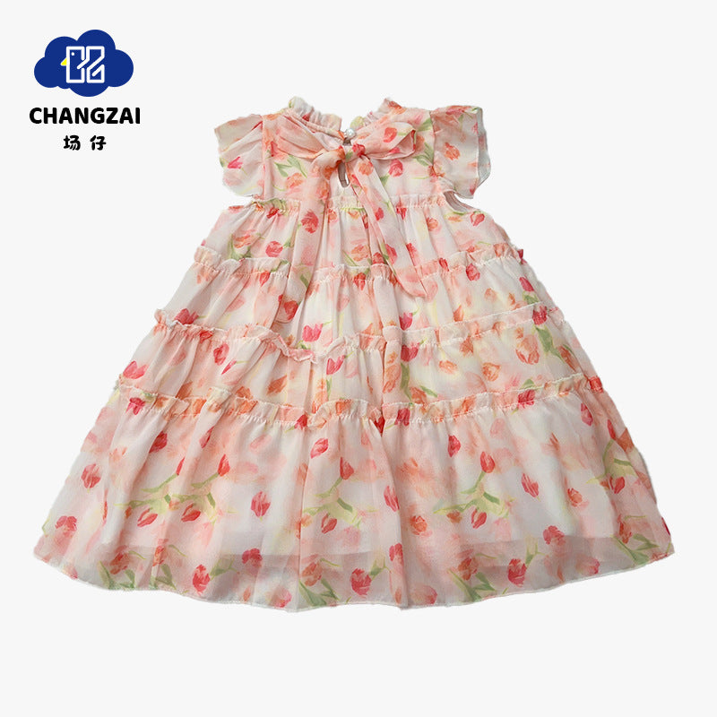 Girls Floral Fairy Princess Dress Summer 2024 New – Summer Kids Fashion Nepal | Tudoholic
