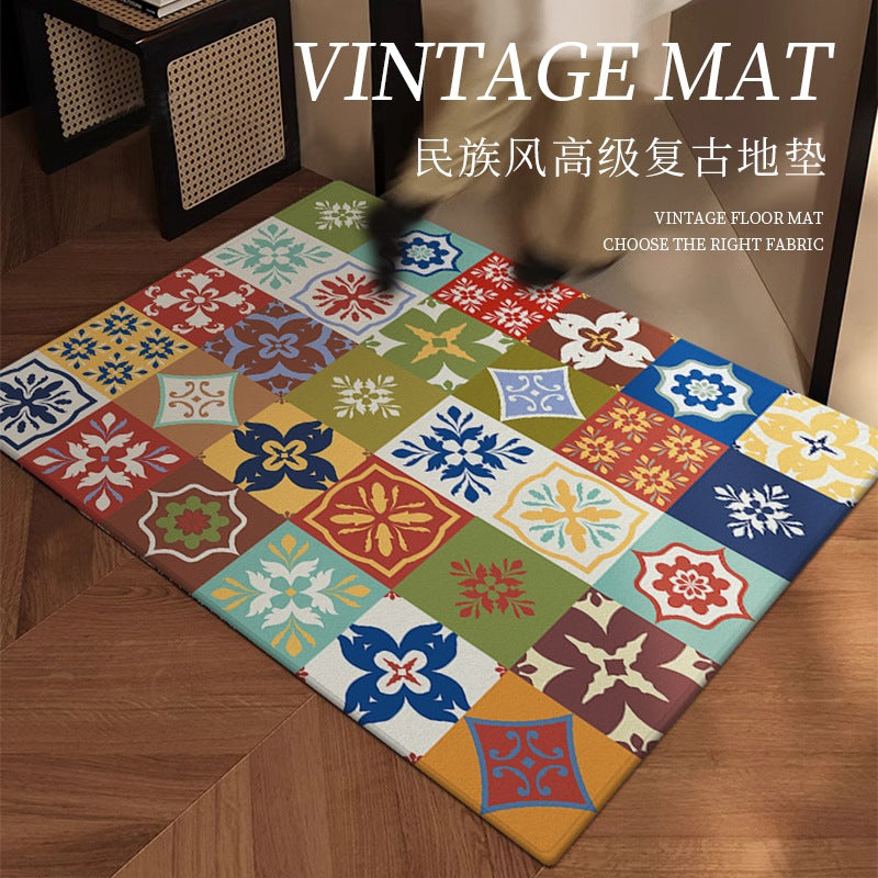 Ethnic Style & American Vintage Dual-Core Entrance Mat