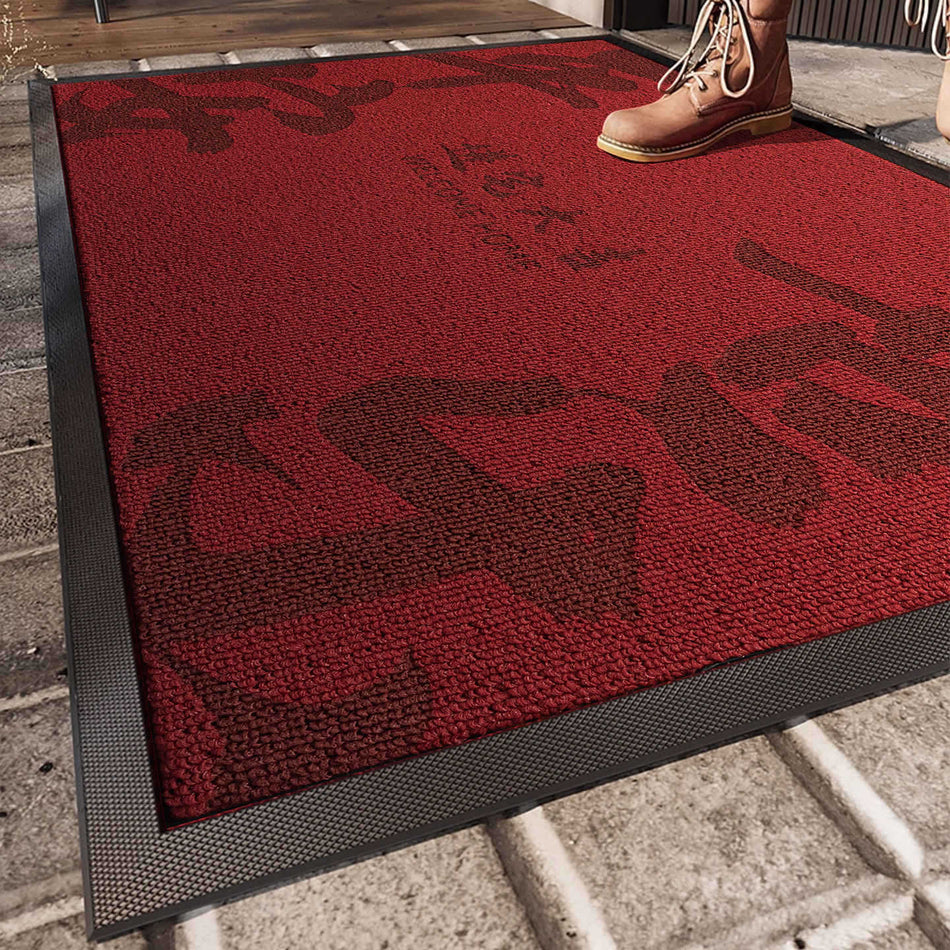 Chinese Festive Red "Auspicious Pattern" Entrance Mat