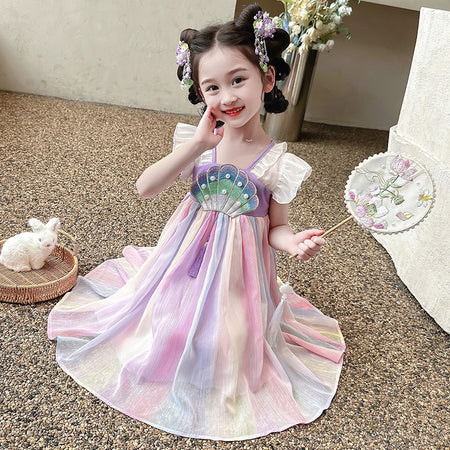 Girls Han Dynasty Tang Suit Dress Summer Princess – Summer Kids Fashion Nepal | Tudoholic