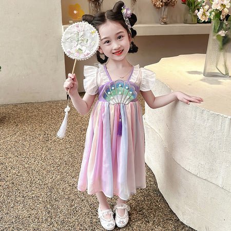 Girls Han Dynasty Tang Suit Dress Summer Princess – Summer Kids Fashion Nepal | Tudoholic