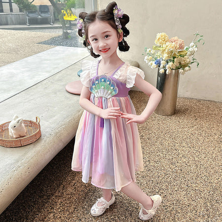 Girls Han Dynasty Tang Suit Dress Summer Princess – Summer Kids Fashion Nepal | Tudoholic