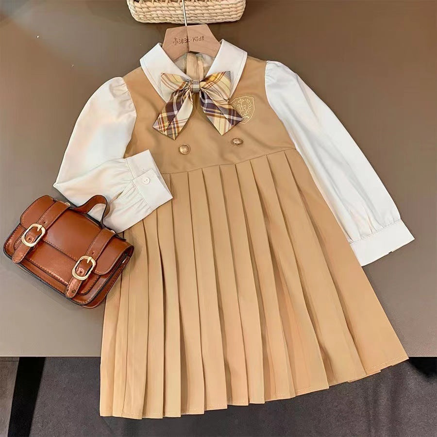 Girls JK Academy Dress Korean Style Autumn 2026 – Spring Autumn Kids Fashion Nepal | Tudoholic