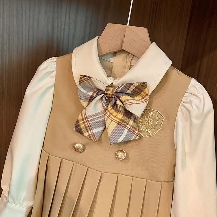 Girls JK Academy Dress Korean Style Autumn 2026 – Spring Autumn Kids Fashion Nepal | Tudoholic